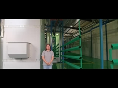 Quadratischer Pfosten wird pulverbeschichtet