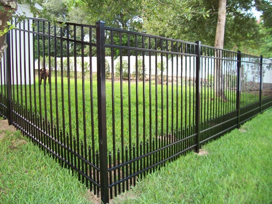 Metallschwarze Sicherheit 6x8 Stahl Pfeilzaun Speerzaun Platten Außengarten Galvanisiert Schmiedeeisen Stahlzaun Platten