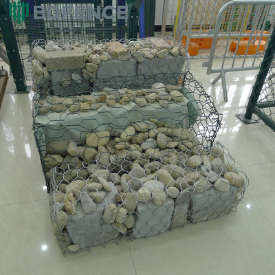 Gewebte Steine gefüllte galvanisierte Gabion-Boxen Korb 8x10cm Sechseckloch
