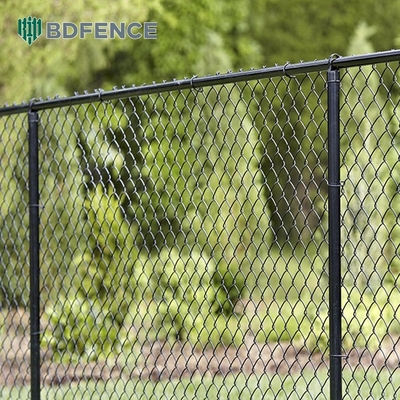 8 ft Chain Link Zaun PVC beschichtet Schwarz Vinyl Zyklon Eisendrahtmasch Metallzaun Für Außengarten Zaun Panel