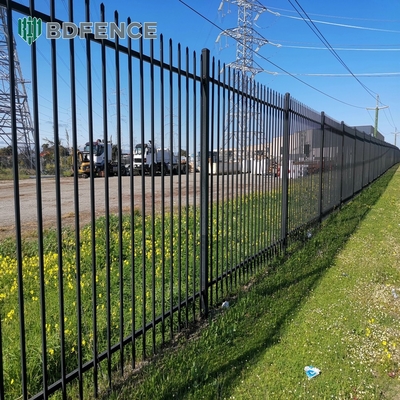 6Ftx8Ft Garten Schwarzmetallzaune Rostfeste galvanisierter Stahlzaun