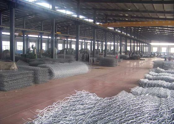 Galvanisierter 60x80mm gesponnener Stahldraht Gabions-Wand-Zaun