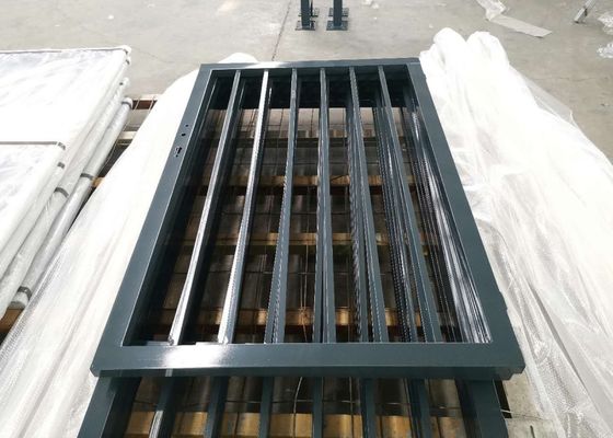Dunkelgrünes Pulver beschichtete W1.8m-Metallgarten-Zaun Gate