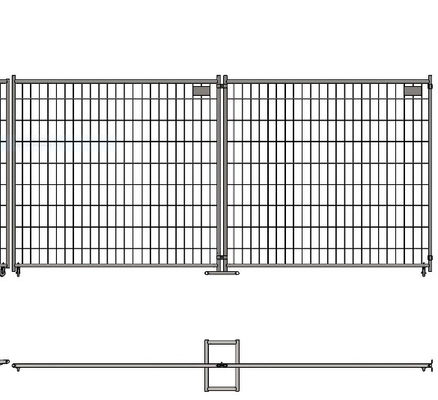 Höhen-Oberflächen-Test bewegliches Rahmen-Rohr-Eisen-vorübergehender Zaun-Panels 1.8m